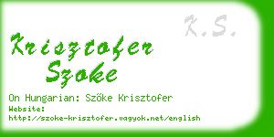 krisztofer szoke business card