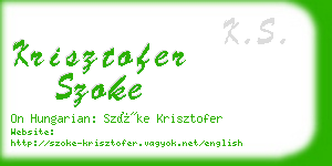 krisztofer szoke business card